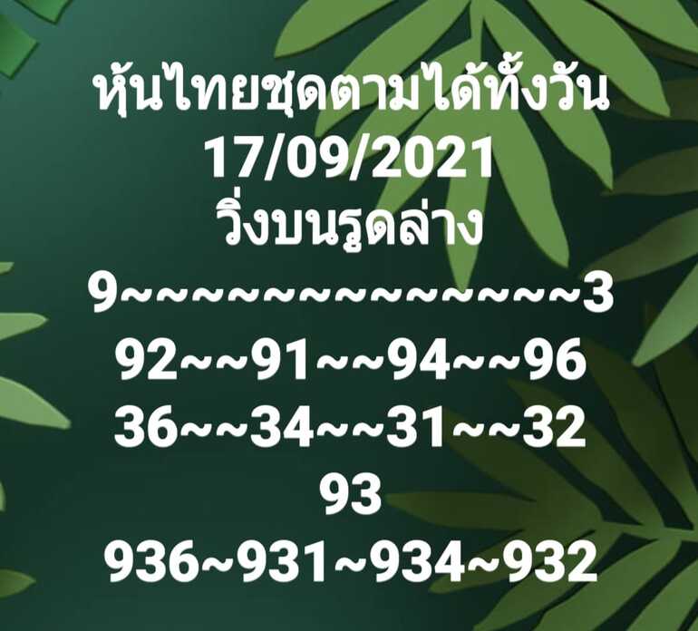 หวยหุ้น 17/9/64 ชุดที่ 8