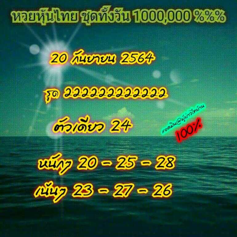 หวยหุ้น 20/9/64 ชุดที่ 9