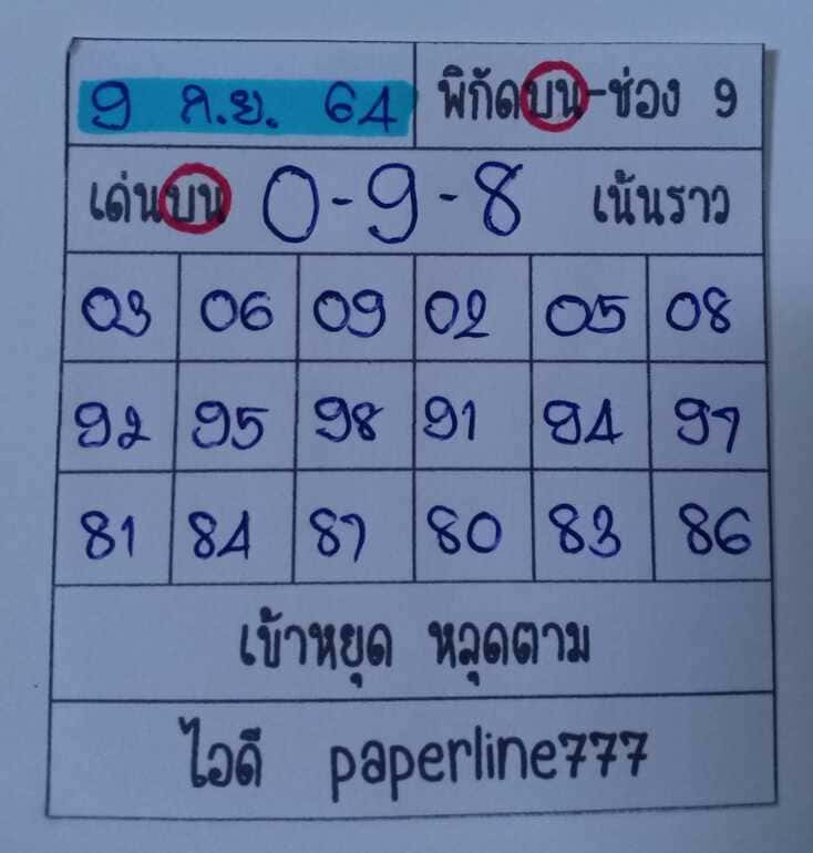 หวยหุ้น 9/9/64 ชุดที่ 8