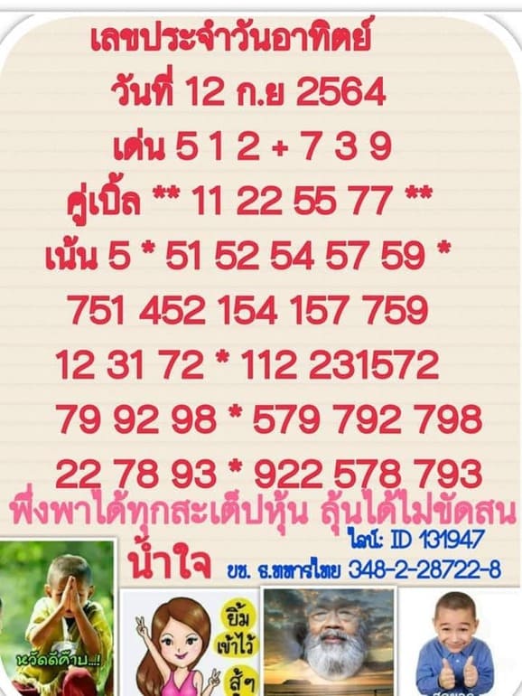 หวยฮานอย 12/9/64 ชุดที่ 5