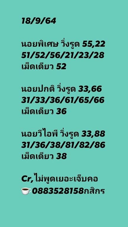 หวยฮานอย 18/9/64 ชุดที่ 8