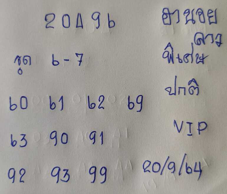 หวยฮานอย 20/9/64 ชุดที่ 8