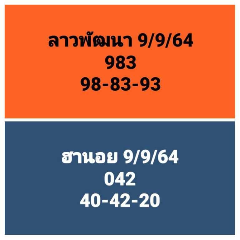 หวยฮานอย 9/9/64 ชุดที่ 4