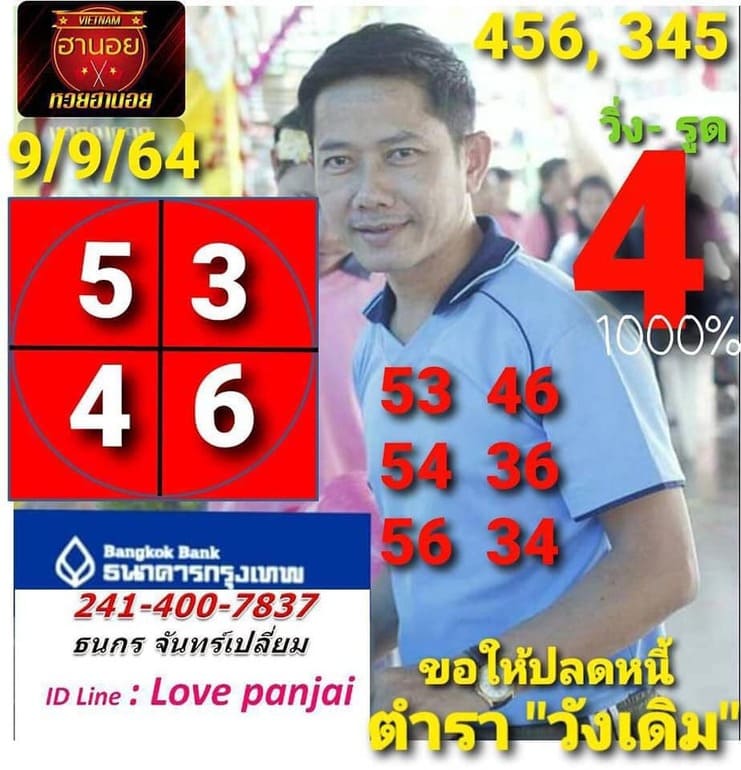 หวยฮานอย 9/9/64 ชุดที่ 9