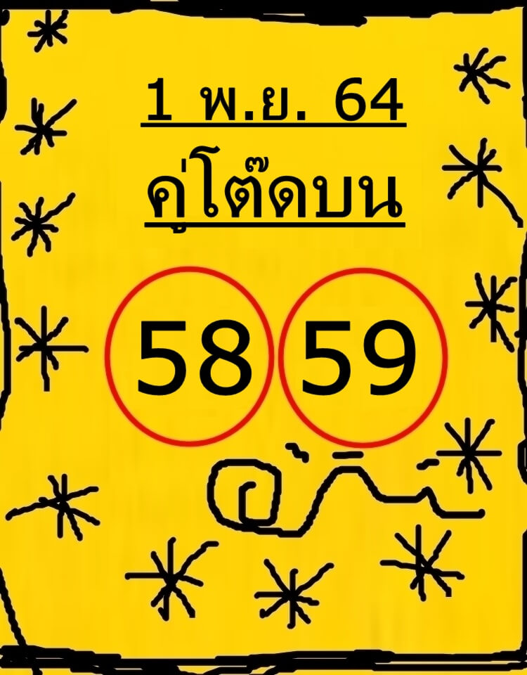 หวยคู่โต๊ดบน 1/11/64