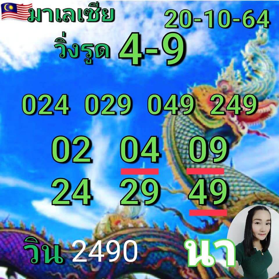 หวยมาเลย์วันนี้ 20/10/64 ชุดที่ 6