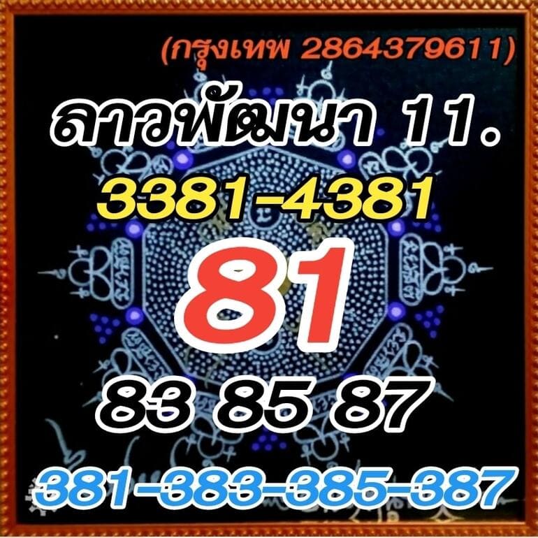 หวยลาว 11/10/64 ชุดที่ 6