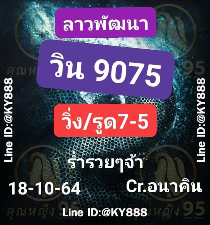 หวยลาว 18/10/64 ชุดที่ 10