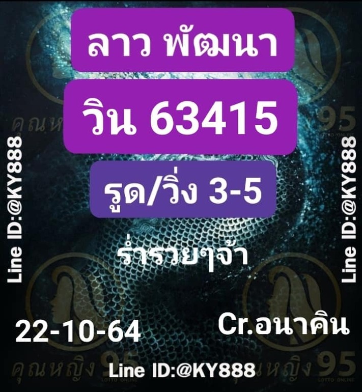 หวยลาว 22/10/64 ชุดที่ 2