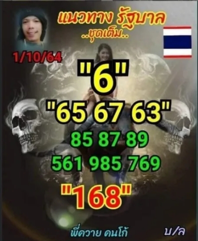 หวยลูกพ่อวิษณุกรรม 1/10/64