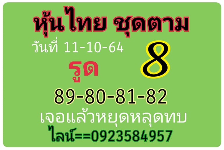 หวยหุ้น 11/10/64 ชุดที่ 2