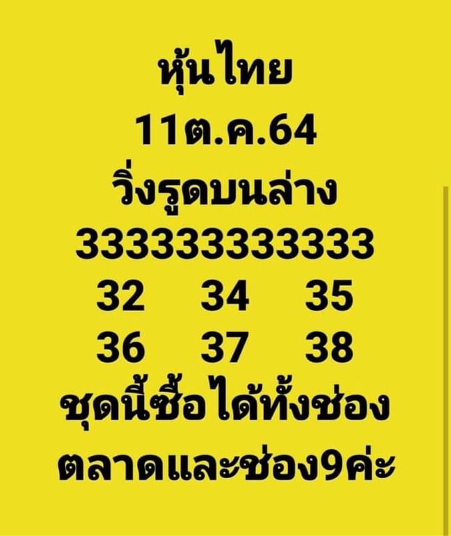 หวยหุ้น 11/10/64 ชุดที่ 8