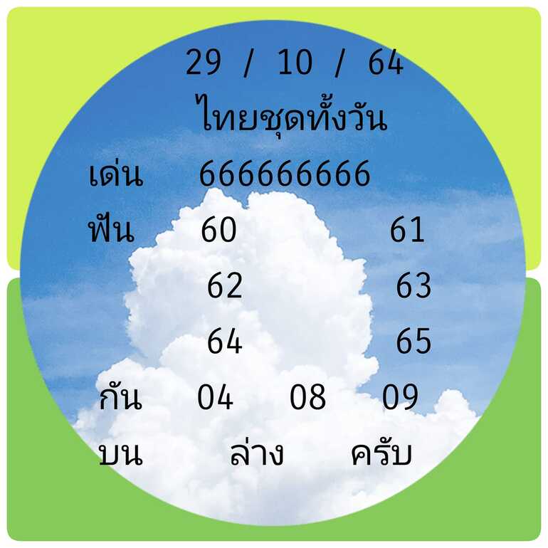 หวยหุ้น 29/10/64 ชุดที่ 6