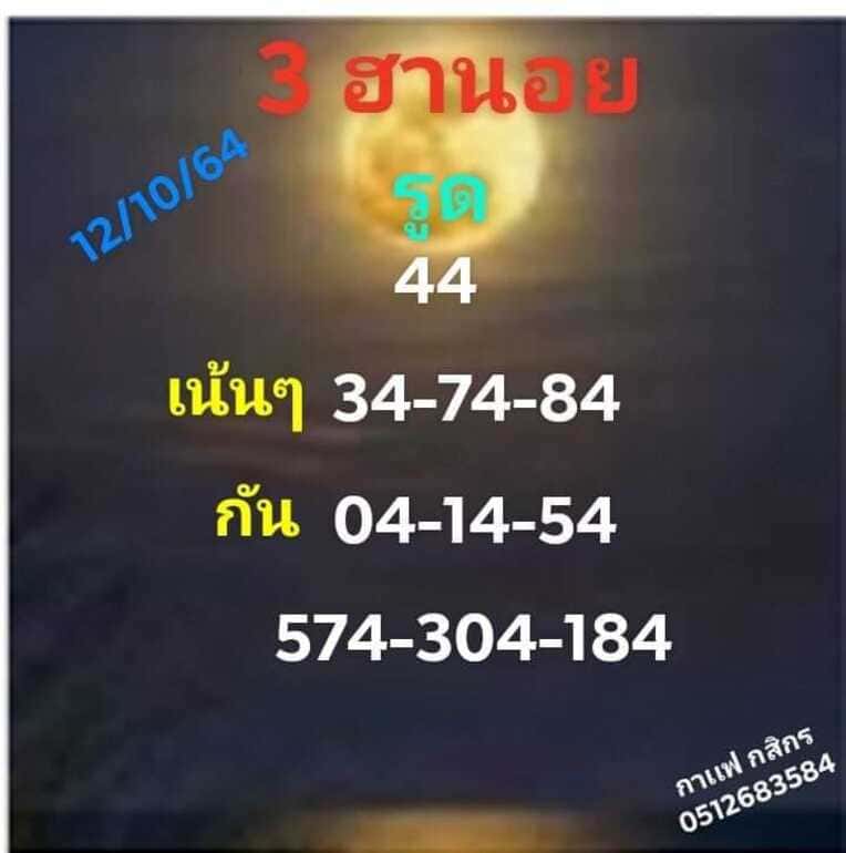หวยฮานอย 12/10/64 ชุดที่ 1