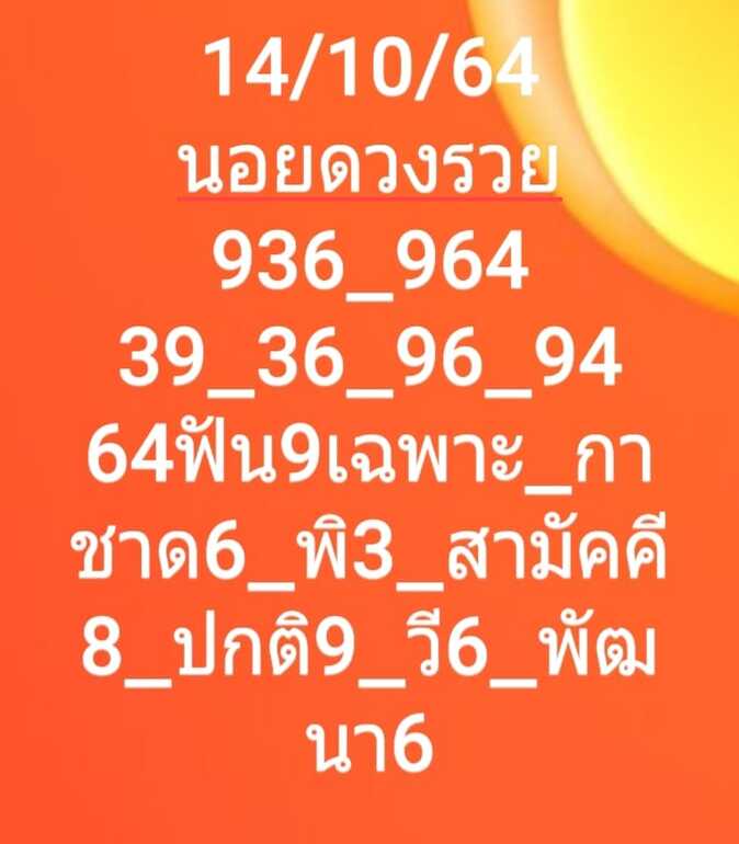 หวยฮานอย 14/10/64 ชุดที่ 2