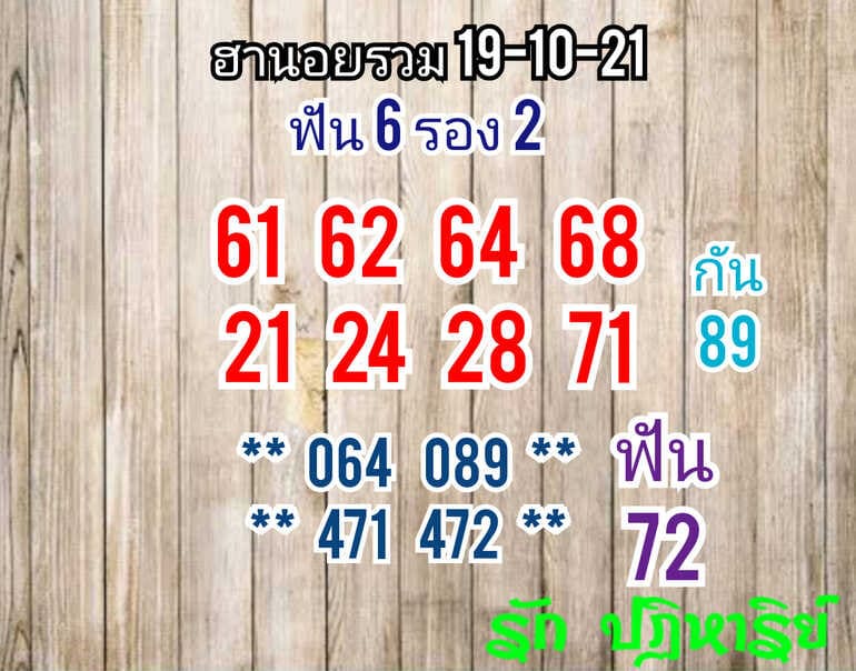 หวยฮานอย 19/10/64 ชุดที่ 3