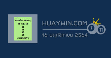 หวยสองตัวบนตรงๆ 16/11/64