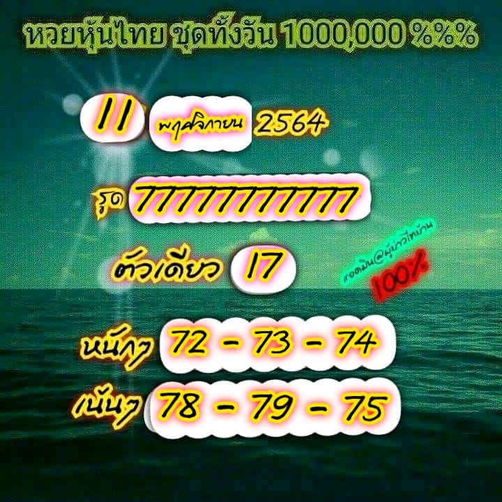 หวยหุ้นวันนี้ 11/11/64 ชุดที่ 3