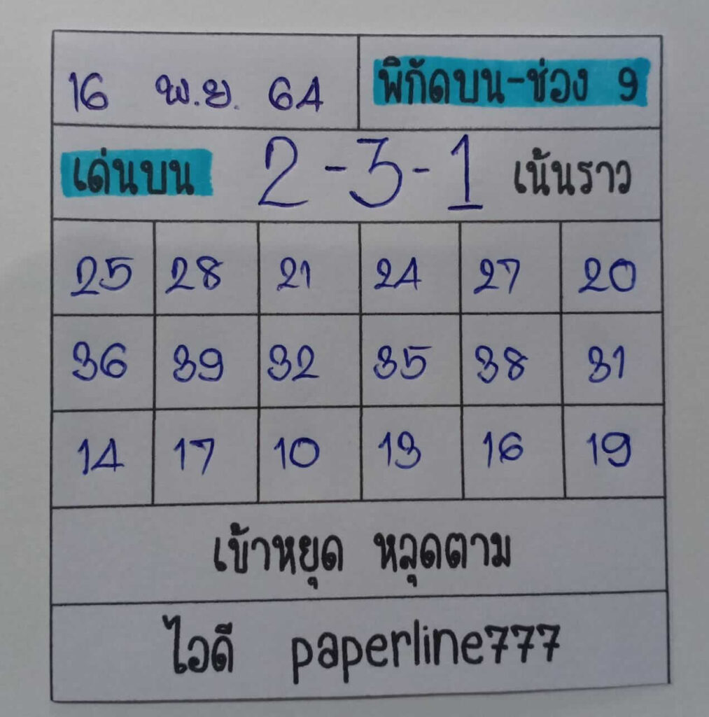 หวยหุ้นวันนี้ 16/11/64 ชุดที่ 9