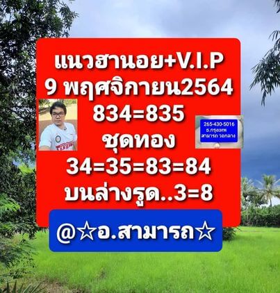 แนวทางหวยฮานอย 9/11/64 ชุดที่ 9