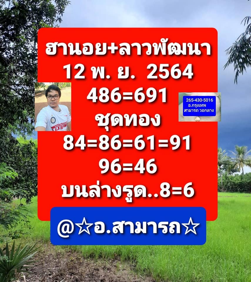 แนวทางหวยฮานอย 12/11/64 ชุดที่ 2