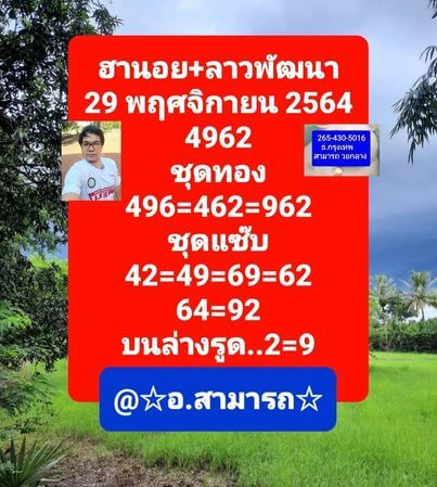 แนวทางหวยฮานอย 29/11/64 ชุดที่ 7