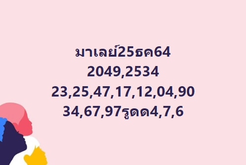 หวยมาเลย์วันนี้ 25/12/64 ชุดที่ 4