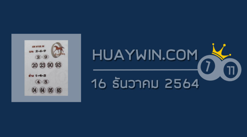 หวยม้านำโชค 16/12/64