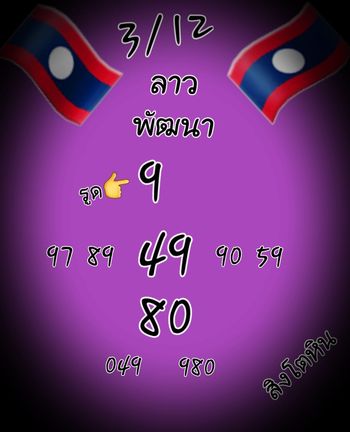 แนวทางหวยลาว 3/12/64 ชุดที่ 3