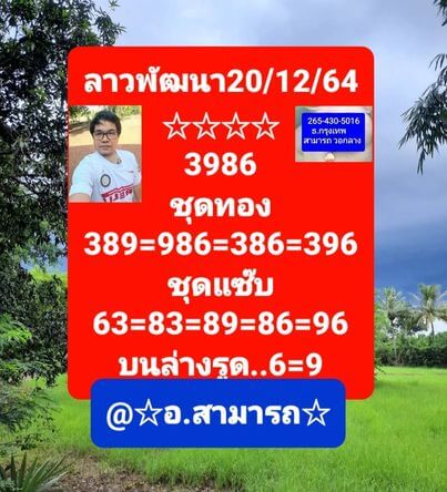 แนวทางหวยลาว 20/12/64 ชุดที่ 3
