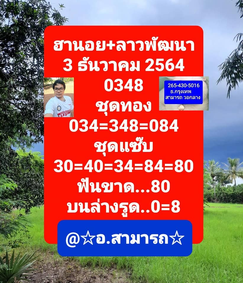 แนวทางหวยลาว 3/12/64 ชุดที่ 9