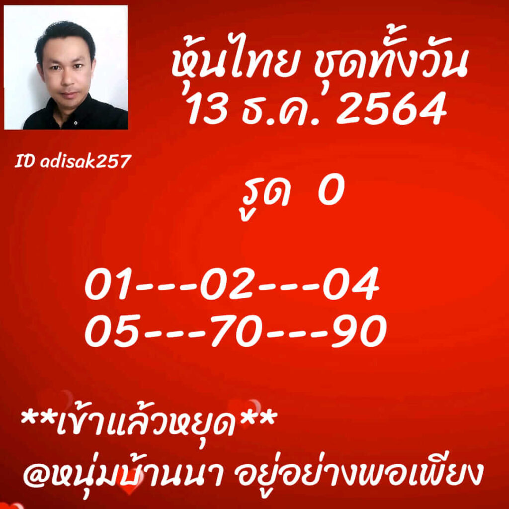 หวยหุ้นวันนี้ 13/12/64 ชุดที่ 7