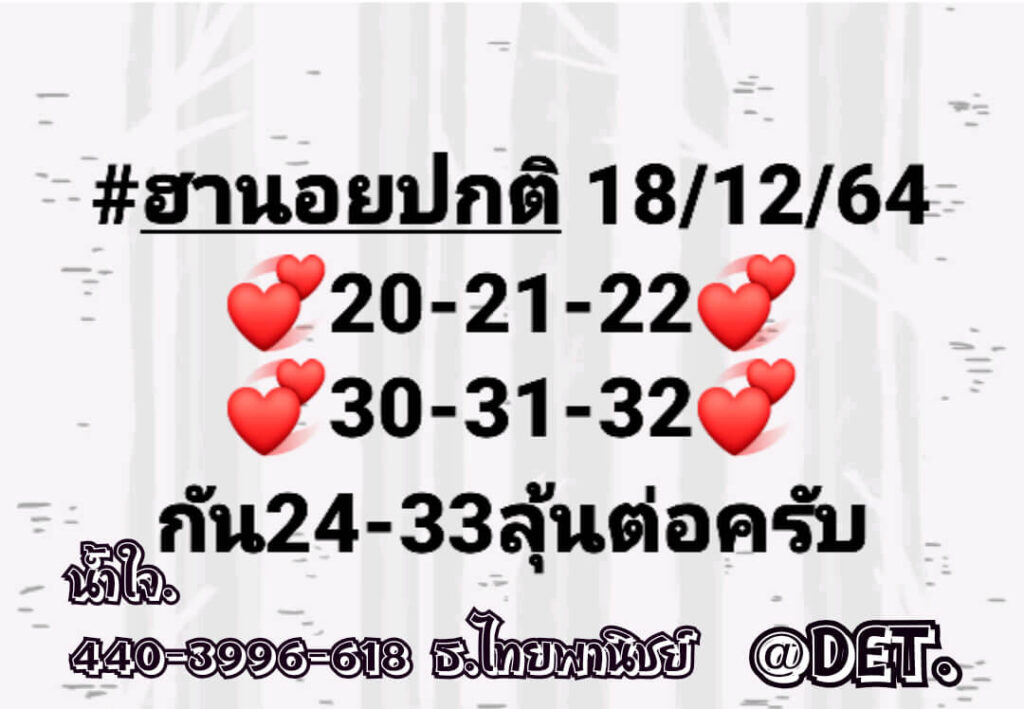 แนวทางหวยฮานอย 18/12/64 ชุดที่ 10