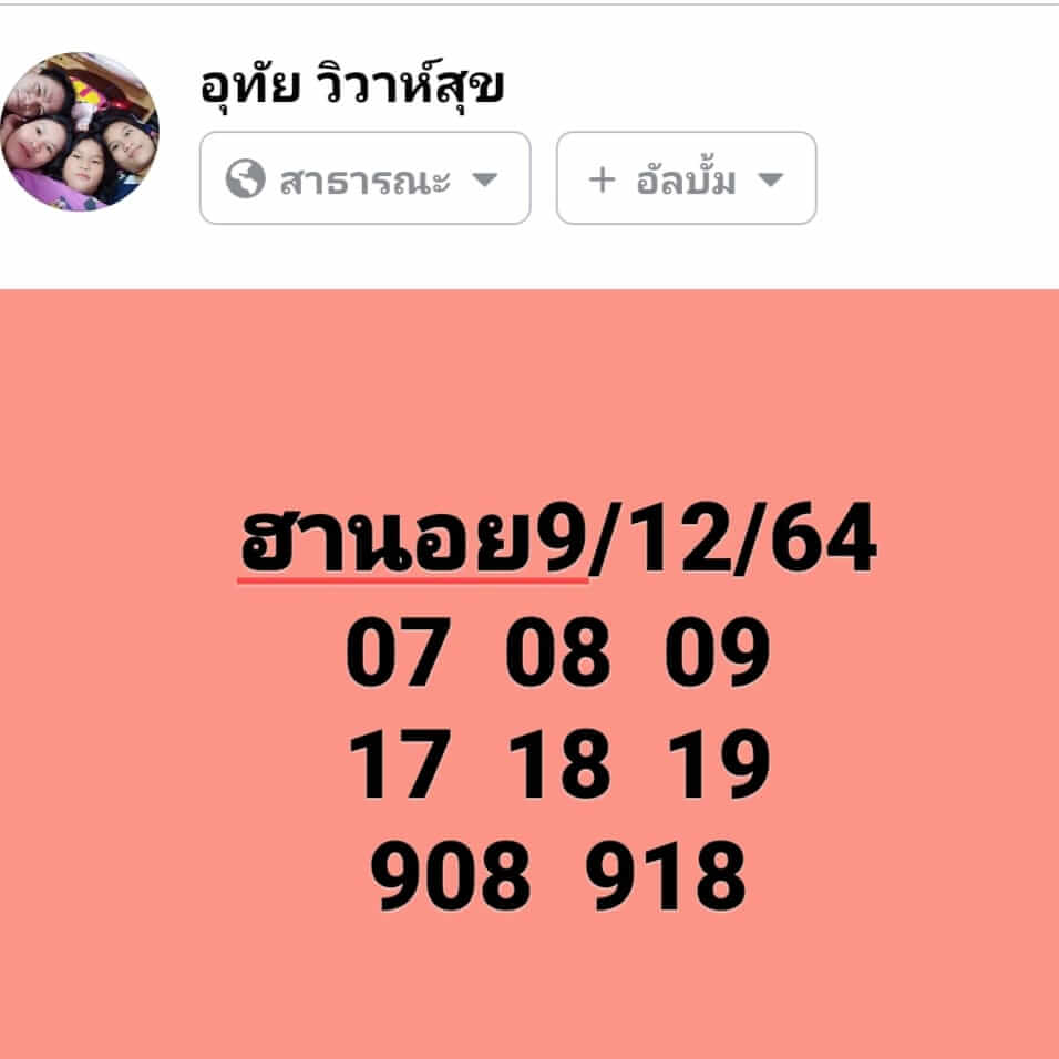 แนวทางหวยฮานอย 9/12/64 ชุดที่ 1