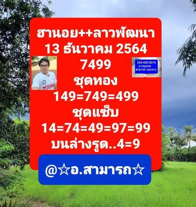 แนวทางหวยฮานอย 13/12/64 ชุดที่ 7