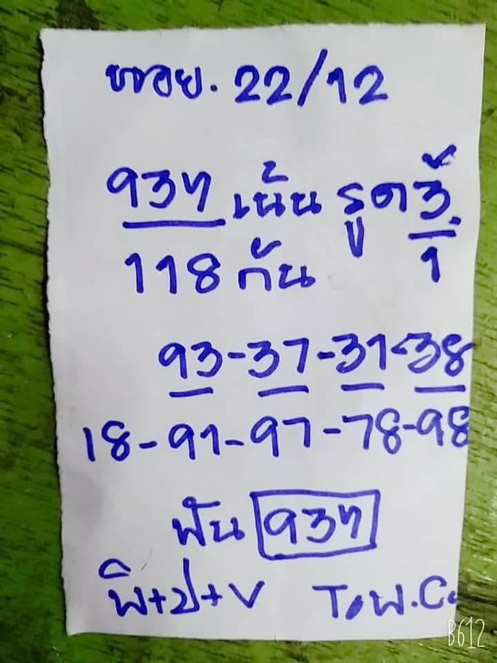 แนวทางหวยฮานอย 22/12/64 ชุดที่ 5