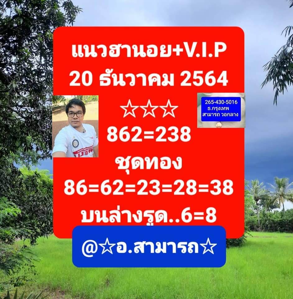 แนวทางหวยฮานอย 20/12/64 ชุดที่ 2