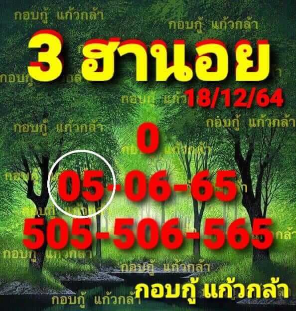 แนวทางหวยฮานอย 18/12/64 ชุดที่ 3