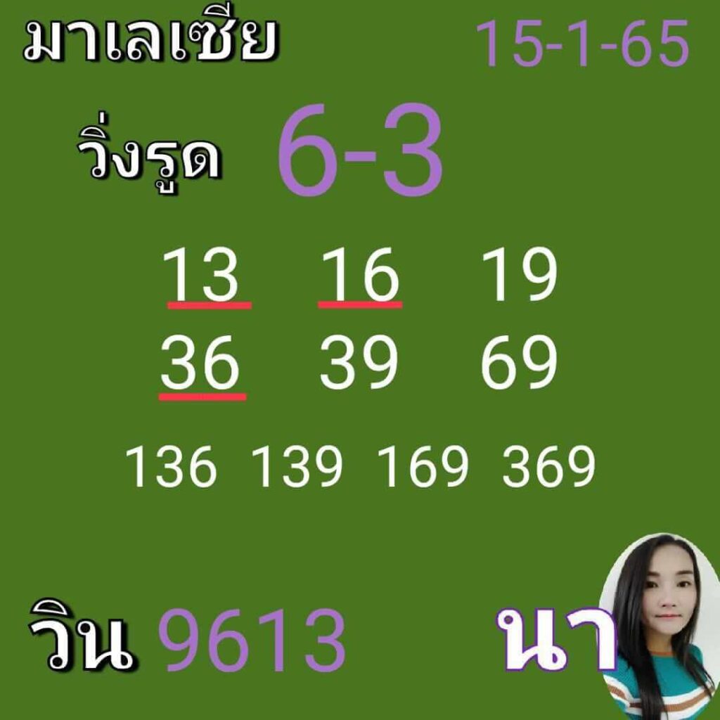 หวยมาเลย์วันนี้ 15/1/65 ชุด 9