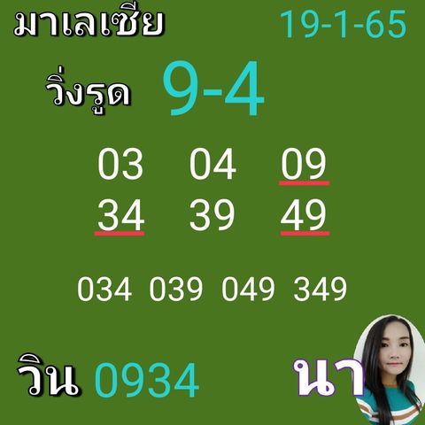 หวยมาเลย์วันนี้ 19/1/65 ชุดที่ 10