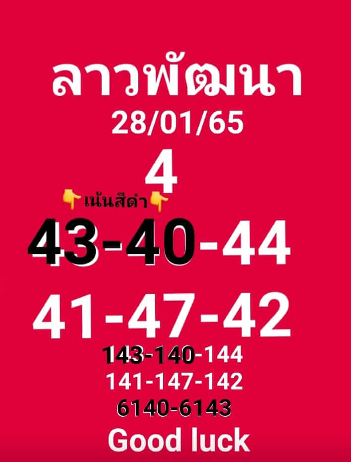 แนวทางหวยลาว 28/1/65 ชุดที่ 5