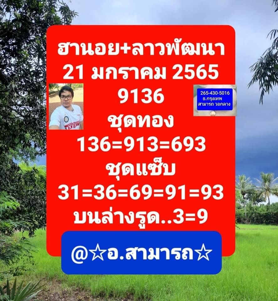 แนวทางหวยลาว 21/1/65 ชุดที่ 6