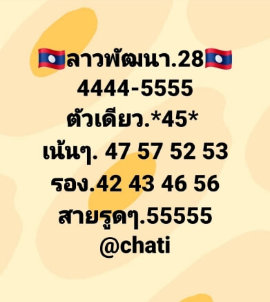 แนวทางหวยลาว 28/1/65 ชุดที่ 3