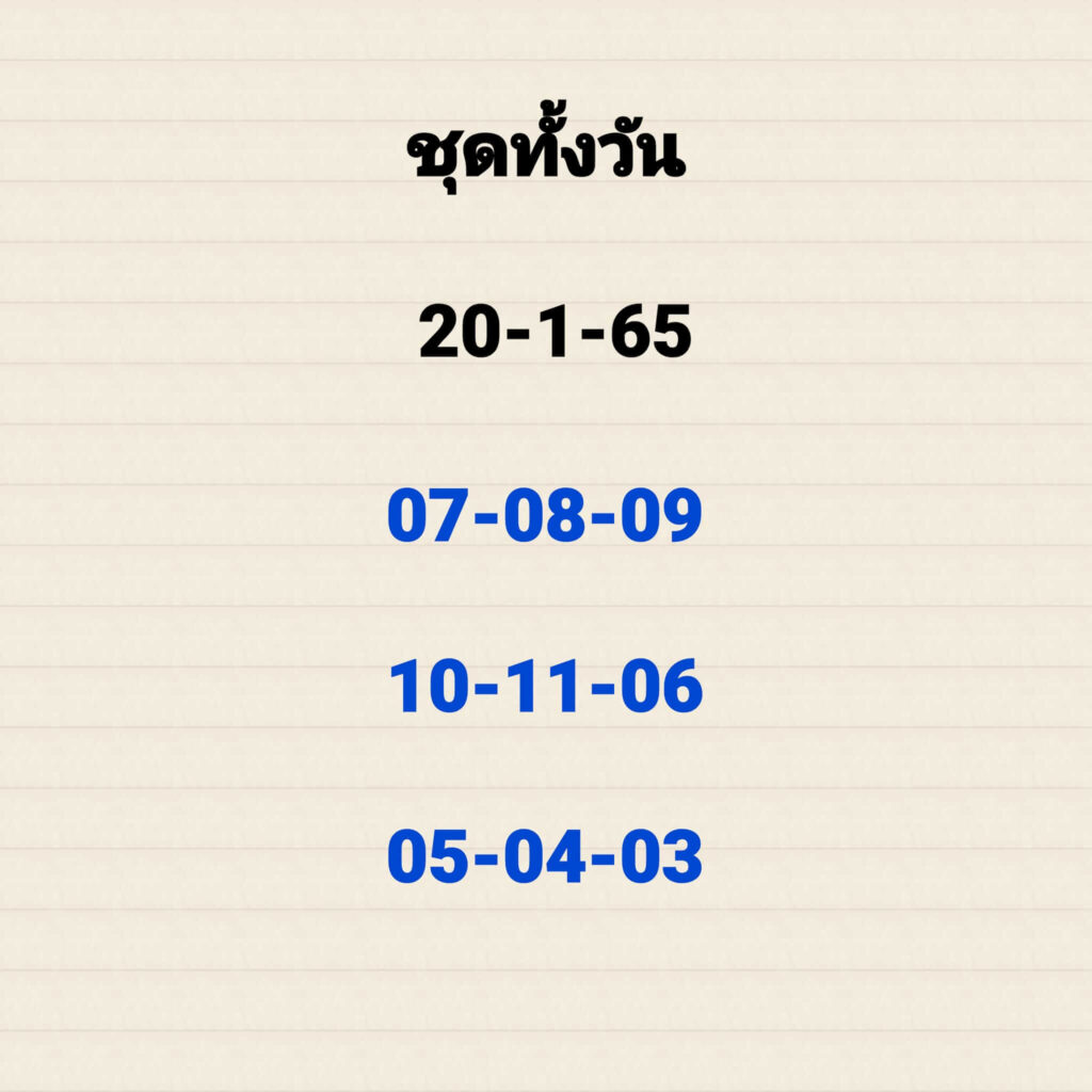 หวยหุ้นวันนี้ 20/1/65 ชุดที่ 1