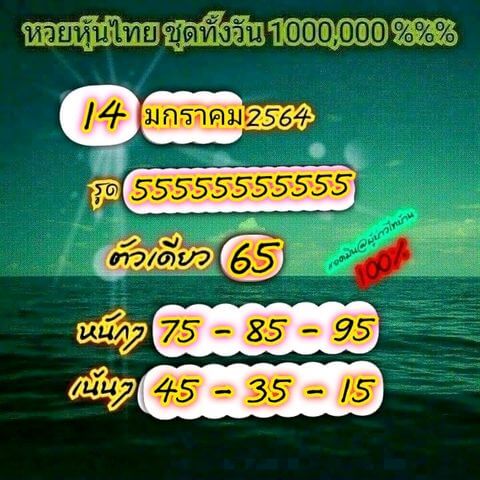 หวยหุ้นวันนี้ 14/1/65 ชุดที่ 9