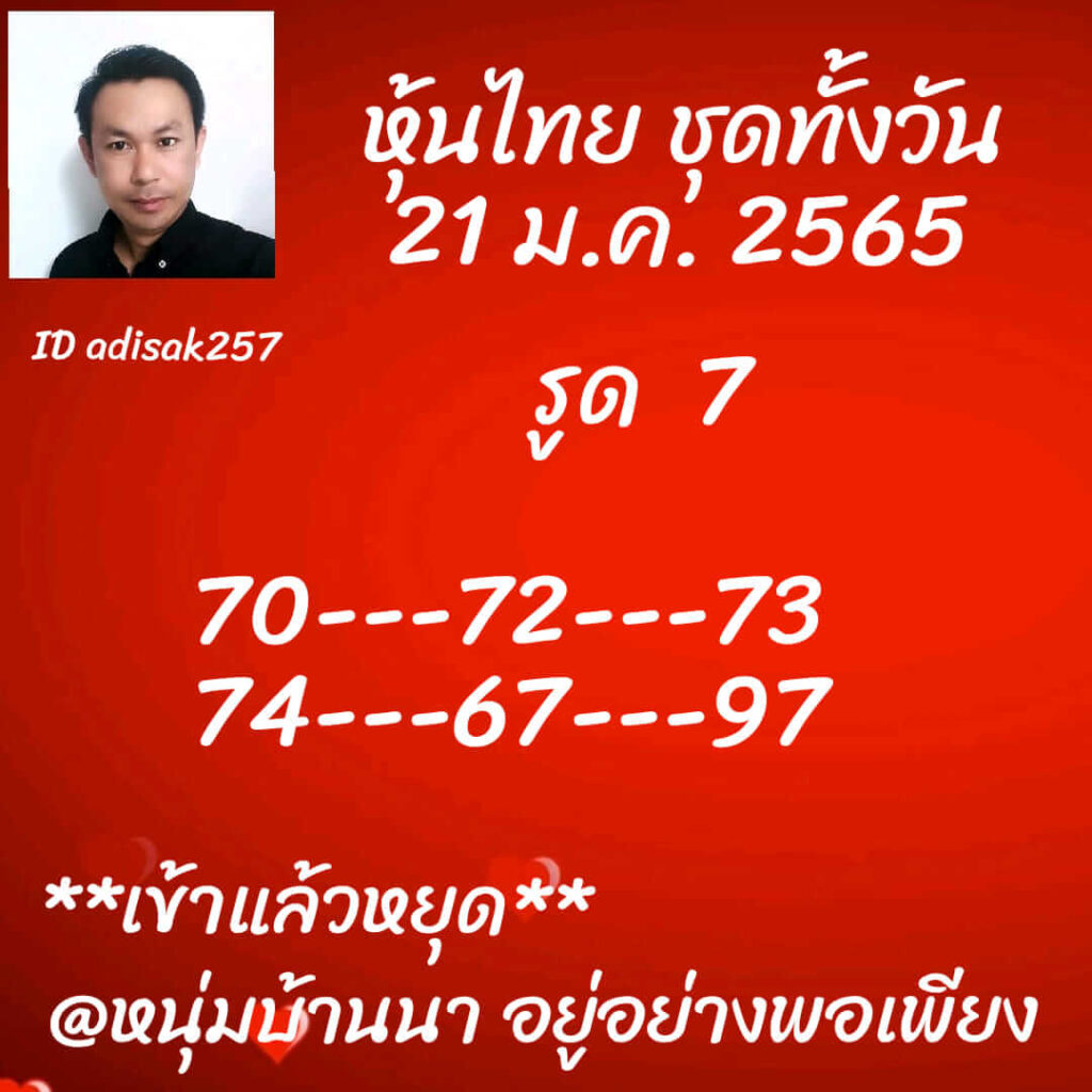 หวยหุ้นวันนี้ 21/1/65 ชุดที่ 8