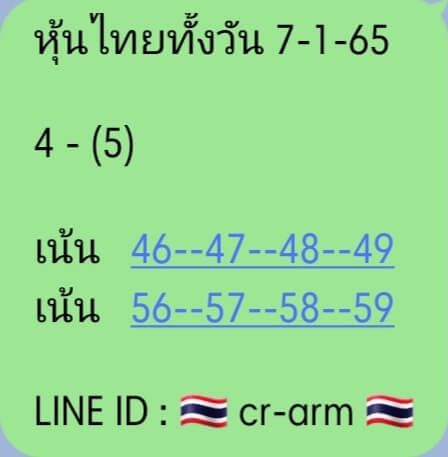 หวยหุ้นวันนี้ 7/1/65 ชุดที่ 2