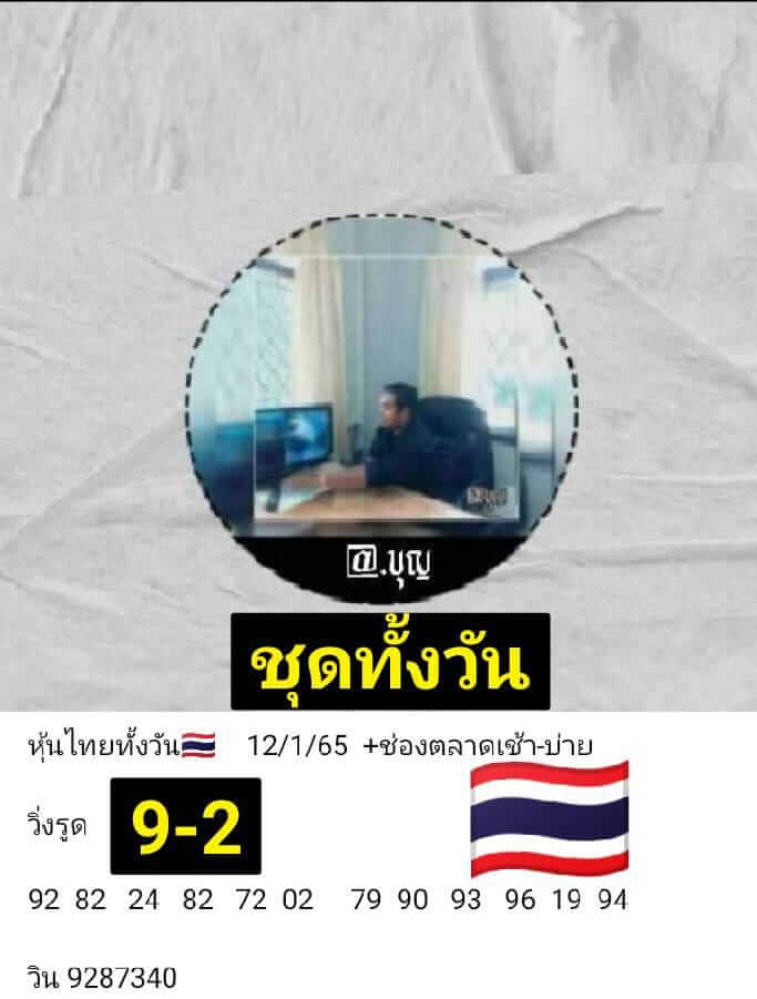 หวยหุ้นวันนี้ 12/1/65 ชุดที่ 3