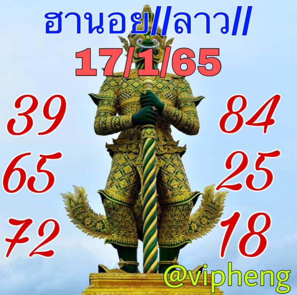 แนวทางหวยฮานอย 17/1/65 ชุดที่ 9