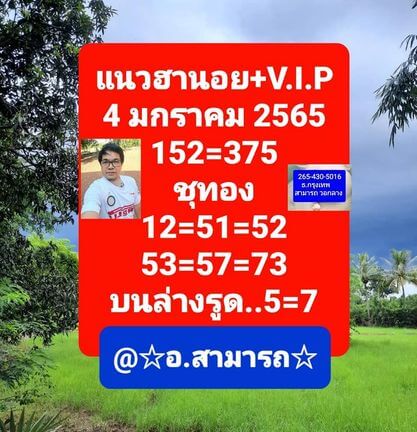 แนวทางหวยฮานอย 4/1/65 ชุดที่ 8